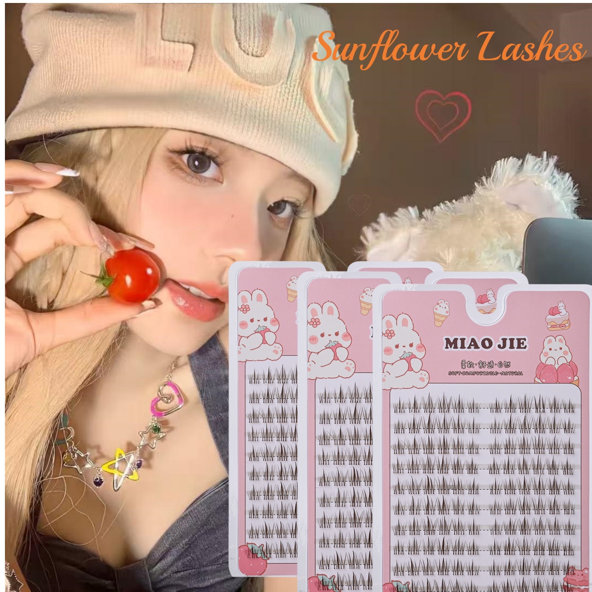 Eyelash Extension In Chinese - MIAOJIE براون عباد الشمس الرموش الصناعية