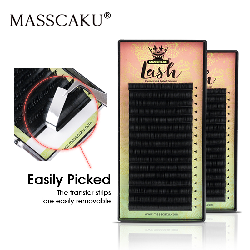 Eyelash Extensions Classic - رموش صناعية MASSCAKU بجميع الأحجام، صينية