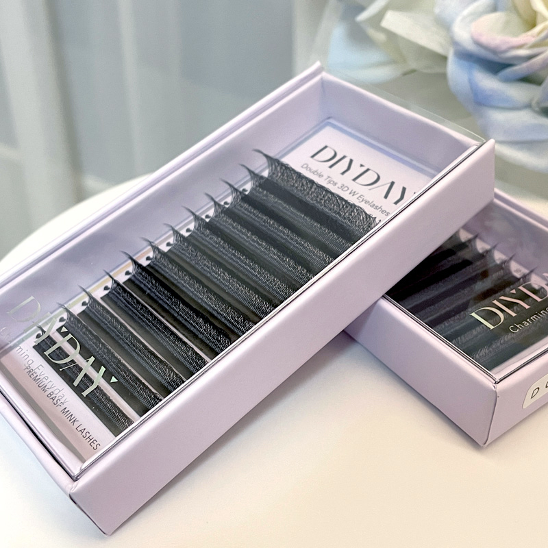 DIYDAY W على شكل رمش تمديد مسب - مراجعة Eyelash Extension Yy وسعره