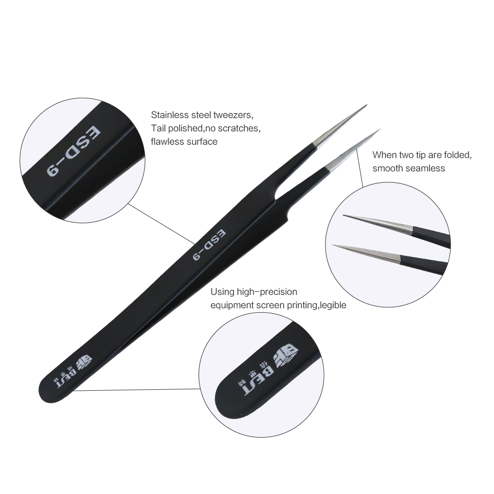 BST-ESD-9 ملاقط مضادة للكهرباء - مراجعة Eyelash Extension In Chinese وسعره
