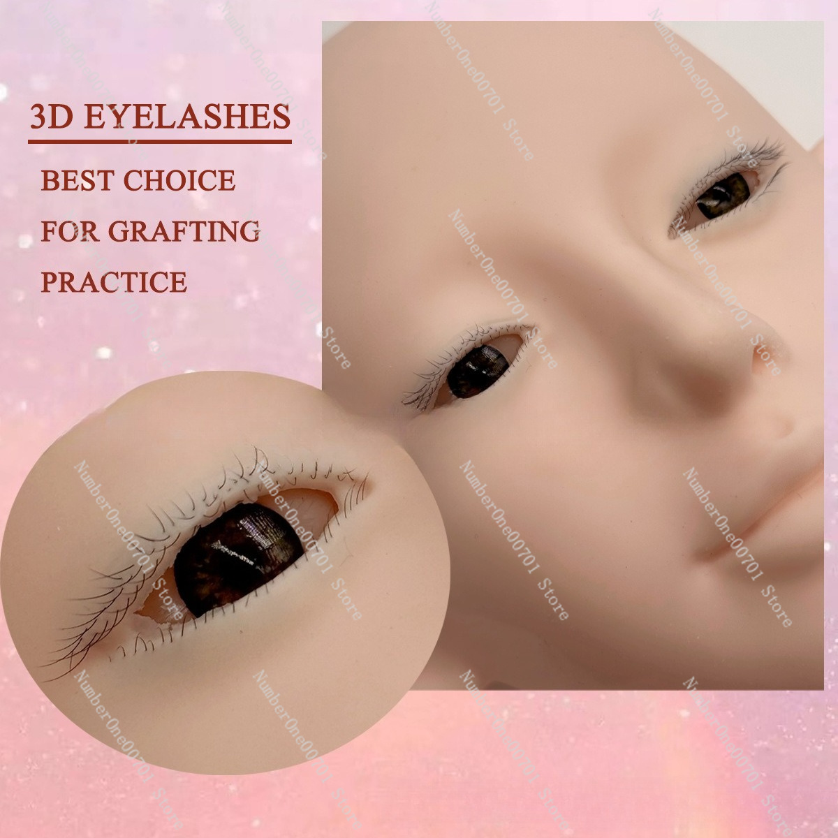 رأس مانيكان سيليكون ثلاثي الطب - مراجعة Eyelash Extension Open Eye وسعره