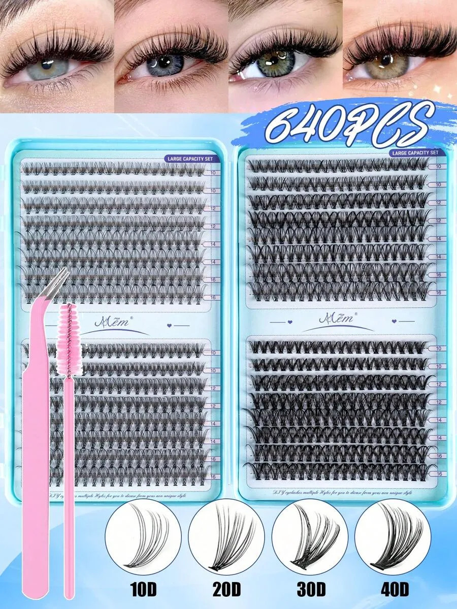 640 قطعة من رموش العين المجمعة - مراجعة Eyelash Extension Volume وسعره