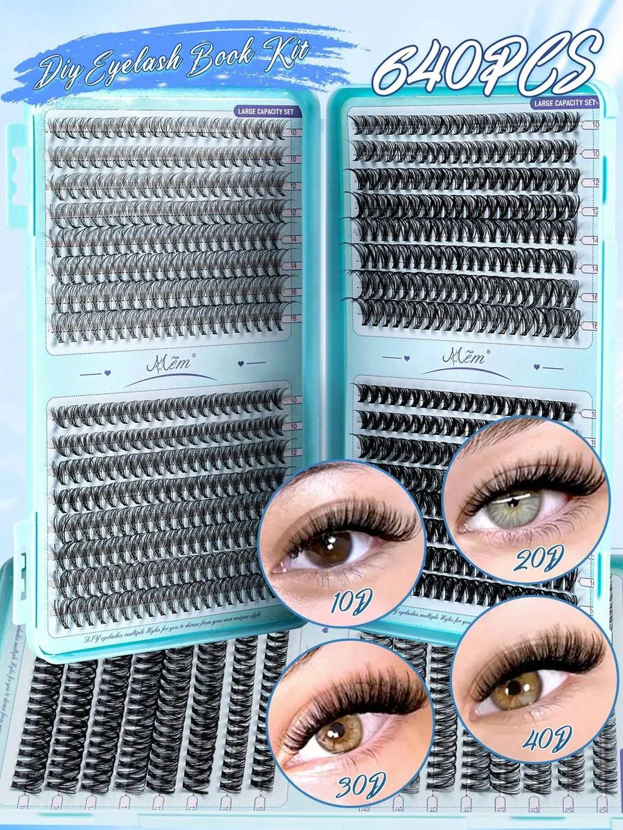 640 قطعة من رموش العين المجمعة - مراجعة Eyelash Extension Volume وسعره