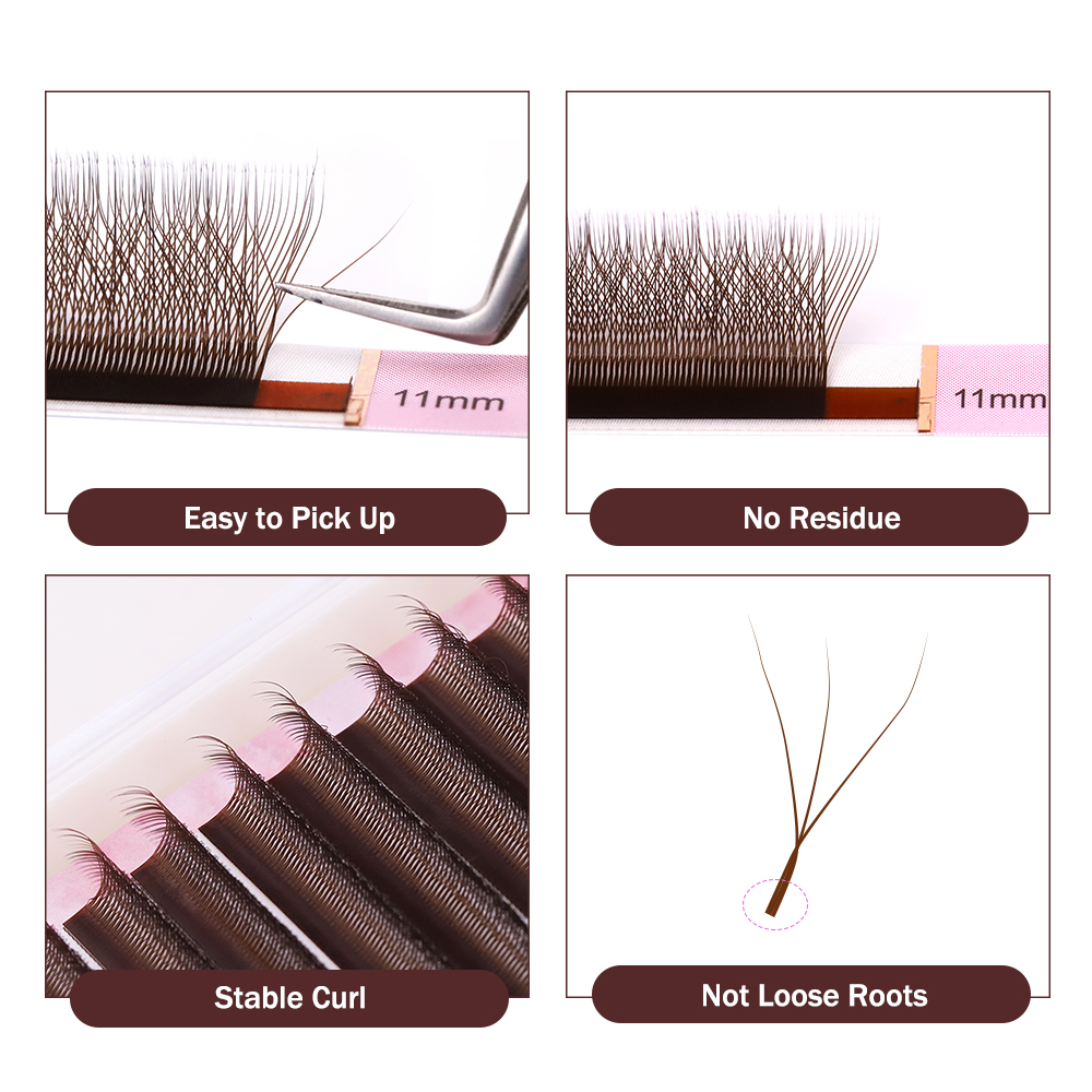رموش AGUUD L M بنية على شكل W  - مراجعة Eyelash Extension Yy وسعره